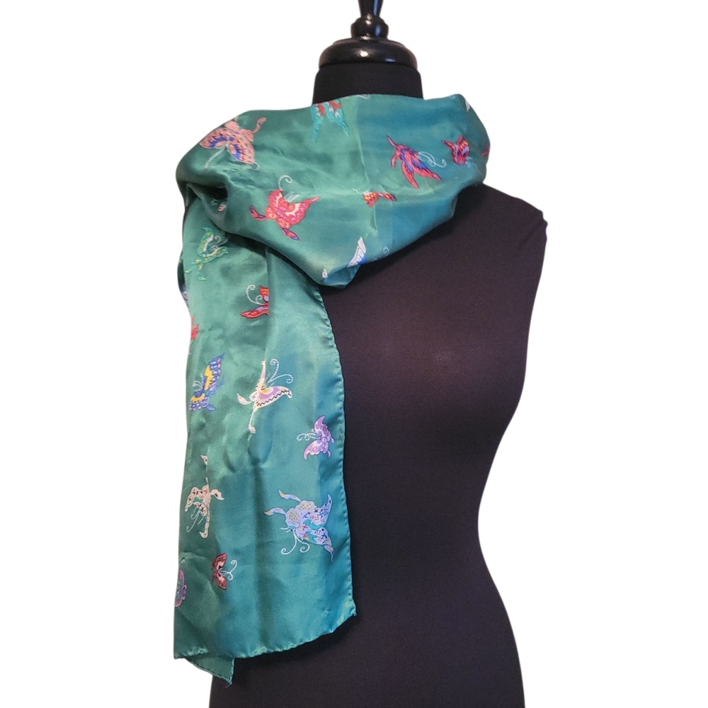 Smithsonian Institute Butterfly 100% Silk Scarf - Picture 4 of 6